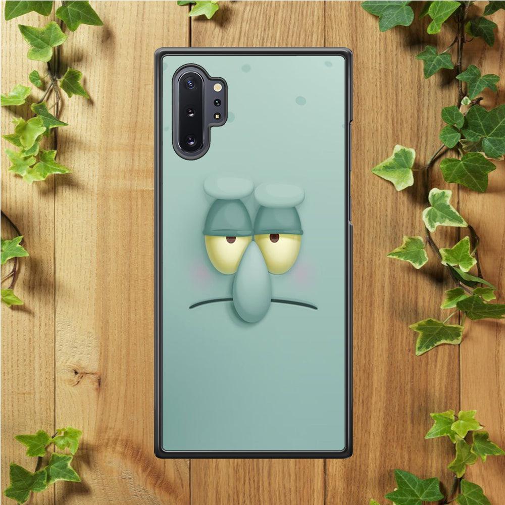 Squidward Tentacles Face Samsung Galaxy Note 10 Plus Case-Rubber / White (2D Case)-Xtracase