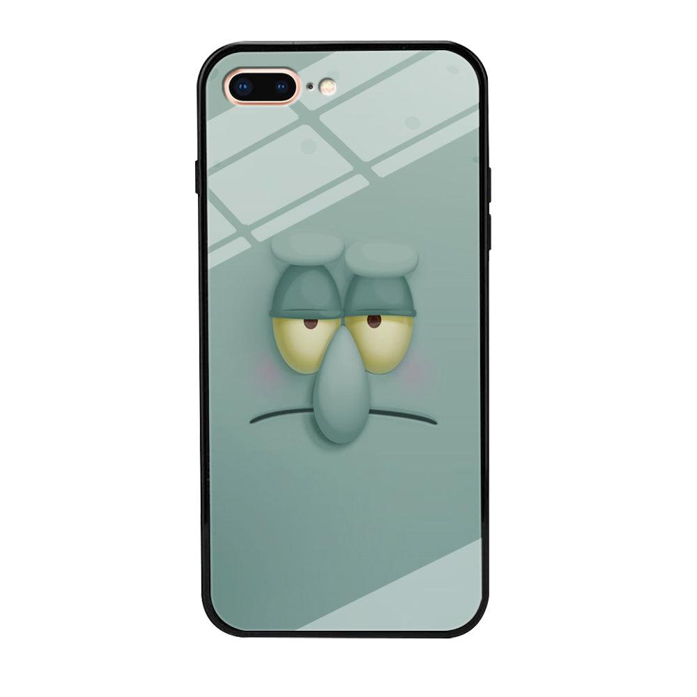 Squidward Tentacles Face iPhone 8 Plus Case-Tempered Glass Case-Xtracase