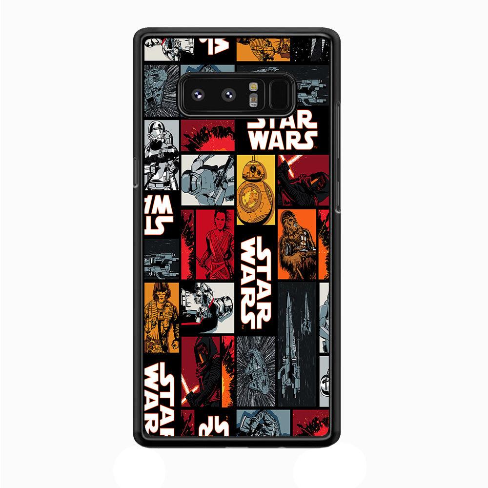 Star Wars Collage Samsung Galaxy Note 8 Case-Rubber / Black (2D Case)-Xtracase