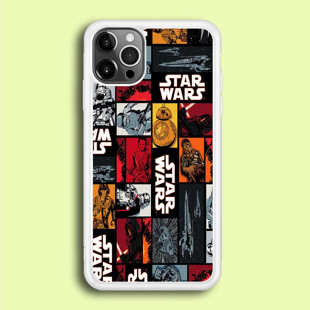 Star Wars Collage iPhone 12 Pro Case-Rubber / White (2D Case)-Xtracase