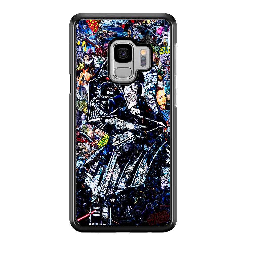 Star Wars Darth Vader Abstract Samsung Galaxy S9 Case-Rubber / White (2D Case)-Xtracase