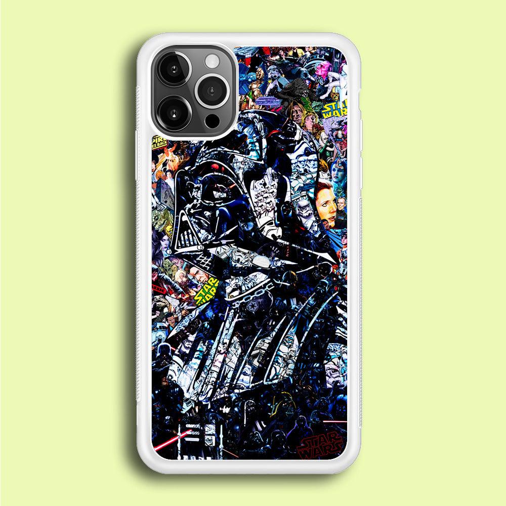 Star Wars Darth Vader Abstract iPhone 12 Pro Max Case-Rubber / White (2D Case)-Xtracase
