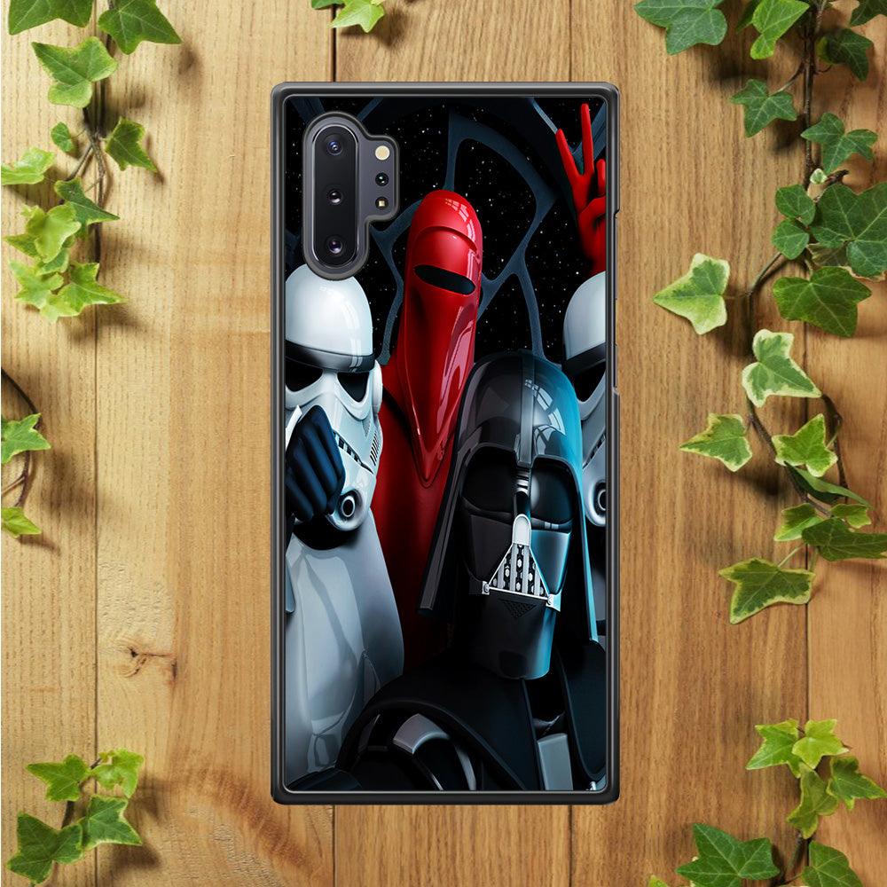 Star Wars Darth Vader Selfie Samsung Galaxy Note 10 Plus Case-Rubber / White (2D Case)-Xtracase