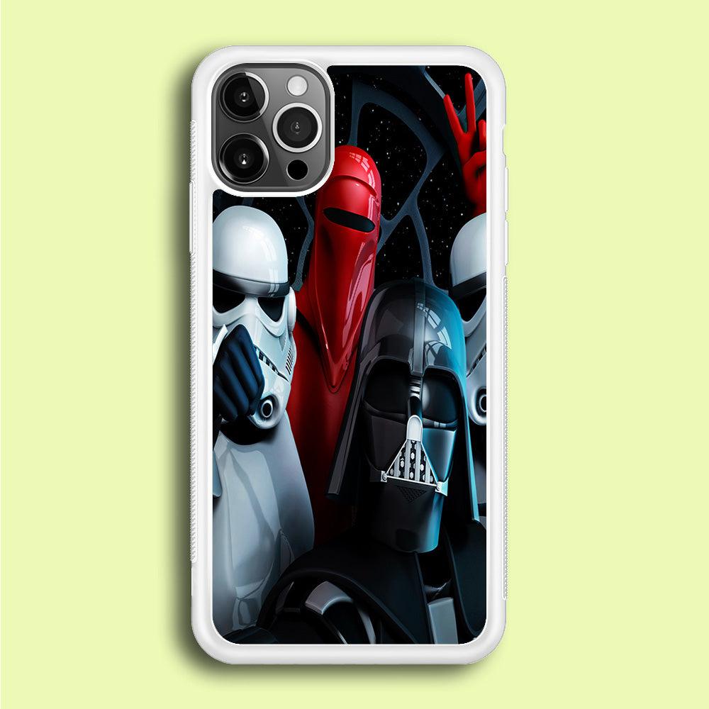 Star Wars Darth Vader Selfie iPhone 12 Pro Max Case-Rubber / White (2D Case)-Xtracase