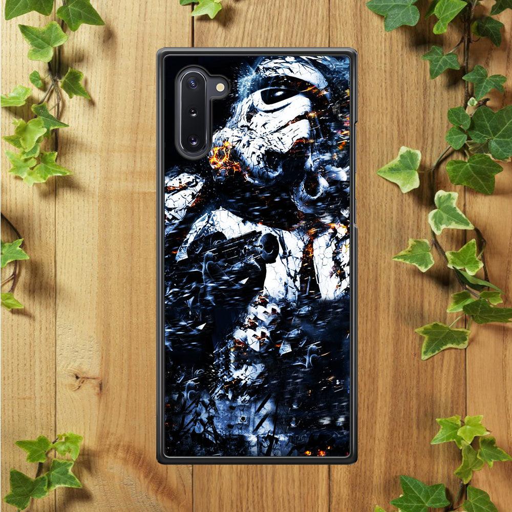 Star Wars Stormtrooper Abstract Samsung Galaxy Note 10 Case-Rubber / Black (2D Case)-Xtracase