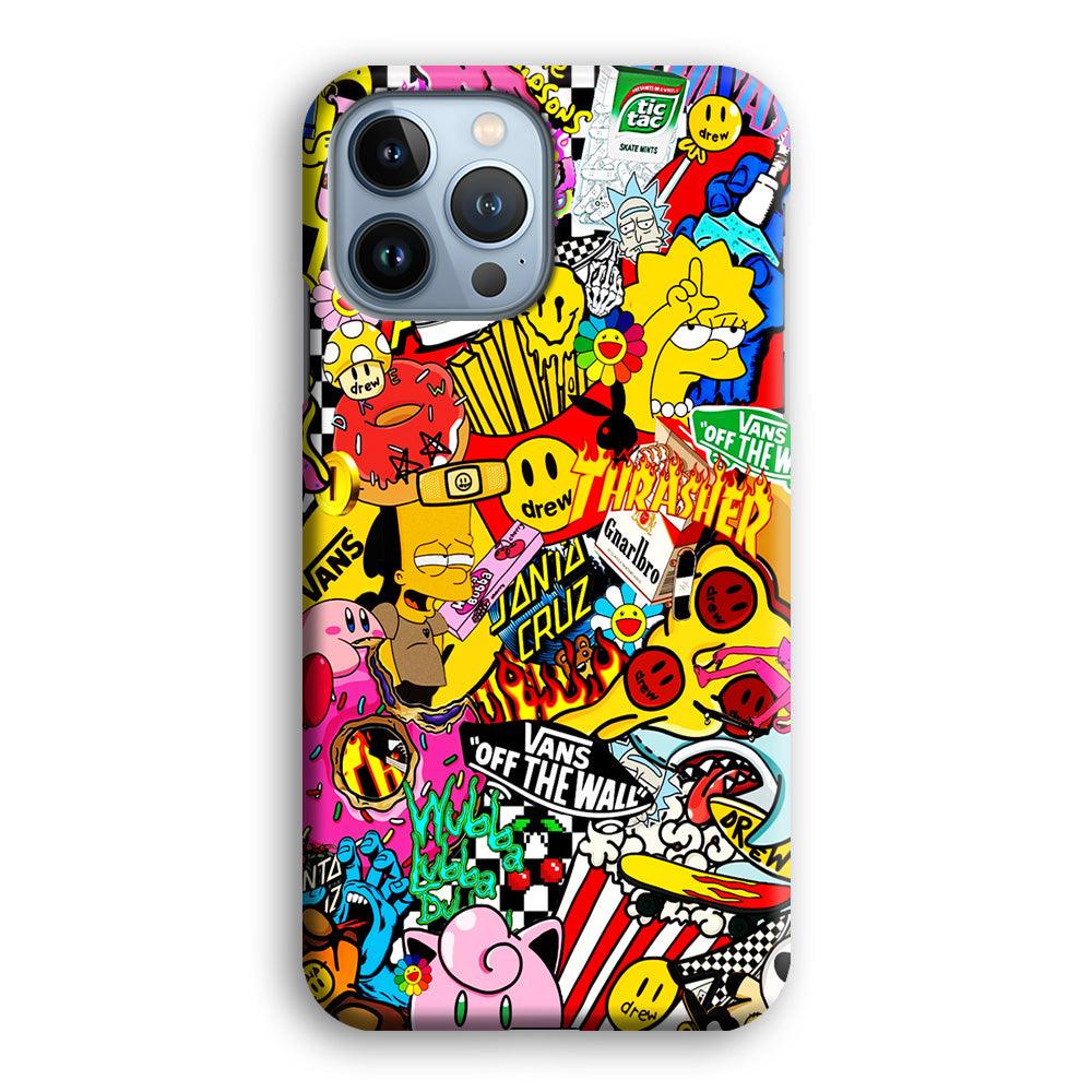 Sticker Collection Random iPhone 13 Pro Case-Plastic / Full Wrap (3D Case)-Xtracase