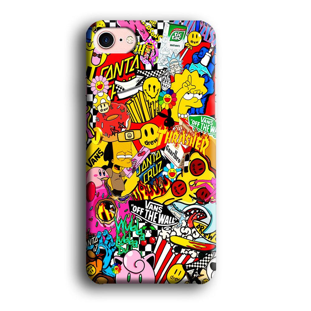 Sticker Collection Random iPhone 7 Case-Plastic / Full Wrap (3D Case)-Xtracase