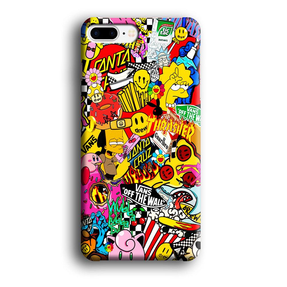Sticker Collection Random iPhone 8 Plus Case-Plastic / Full Wrap (3D Case)-Xtracase