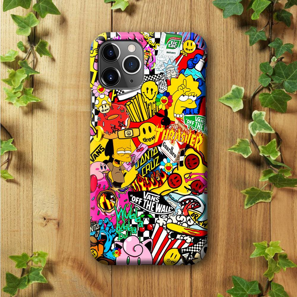 Sticker Collection Random iPhone 11 Pro Case-Plastic / Full Wrap (3D Case)-Xtracase