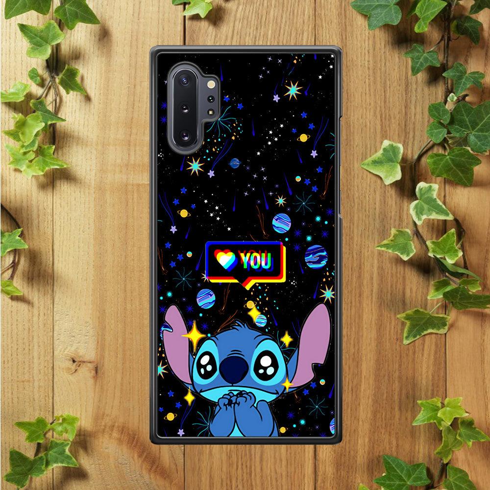 Stitch Love You Samsung Galaxy Note 10 Plus Case-Rubber / Black (2D Case)-Xtracase
