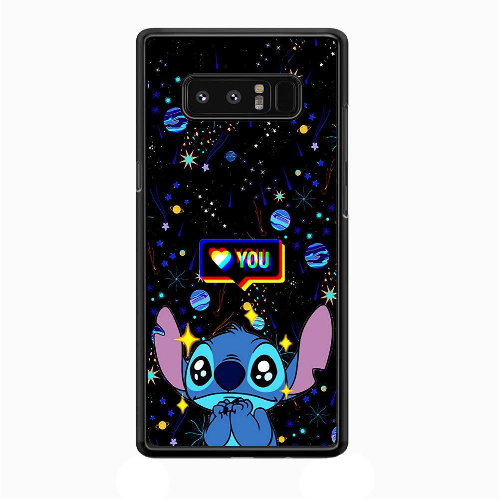 Stitch Love You Samsung Galaxy Note 8 Case-Rubber / Black (2D Case)-Xtracase