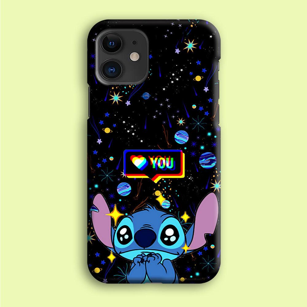 Stitch Love You iPhone 12 Mini Case-Plastic / Full Wrap (3D Case)-Xtracase