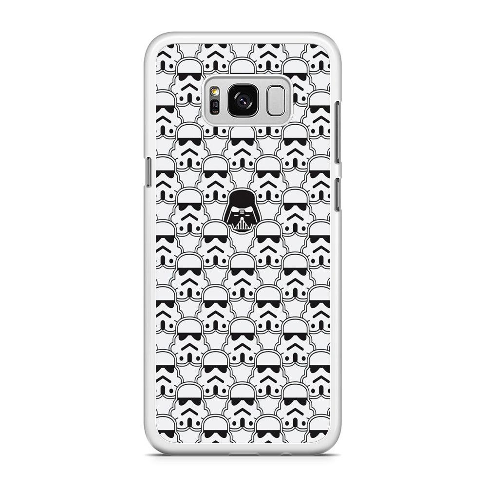 Stormtrooper Face Pattern Star Wars Samsung Galaxy S8 Case-Rubber / White (2D Case)-Xtracase