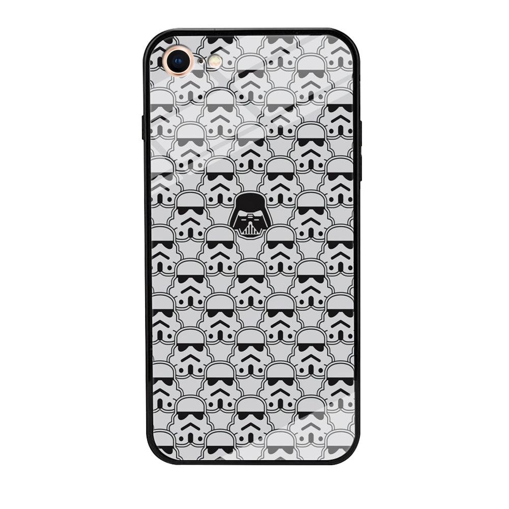 Stormtrooper Face Pattern Star Wars iPhone 7 Case-Tempered Glass Case-Xtracase
