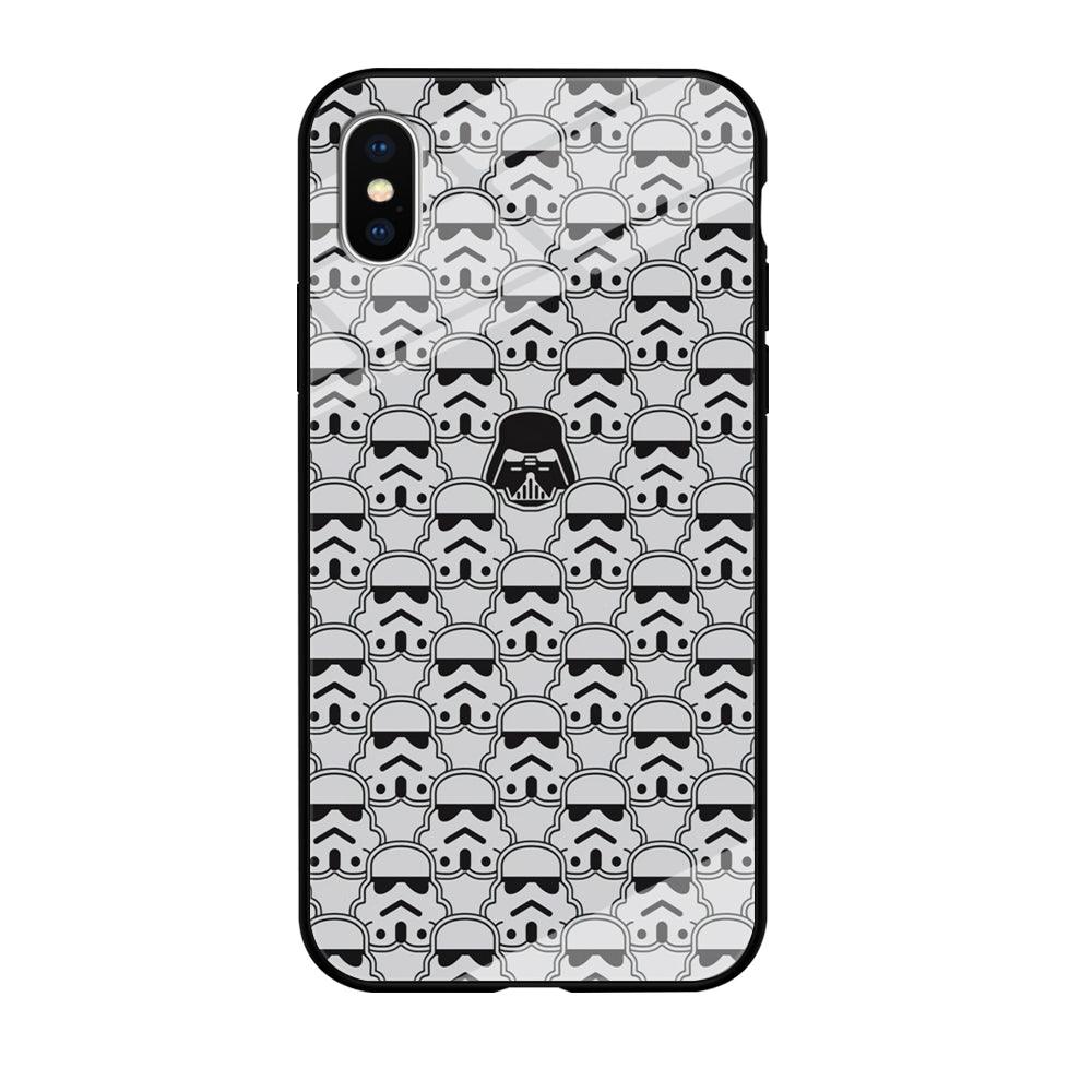 Stormtrooper Face Pattern Star Wars iPhone Xs Max Case-Tempered Glass Case-Xtracase