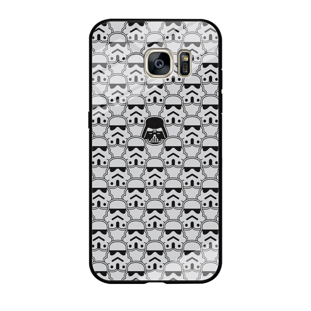 Stormtrooper Face Pattern Star Wars Samsung Galaxy S7 Edge Case-Tempered Glass Case-Xtracase