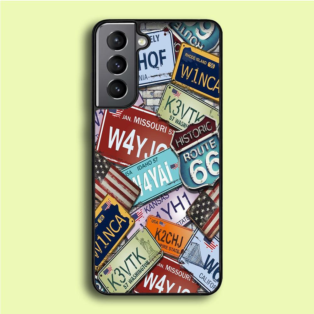 Street Signs USA Samsung Galaxy S21 Plus Case-Rubber / White (2D Case)-Xtracase