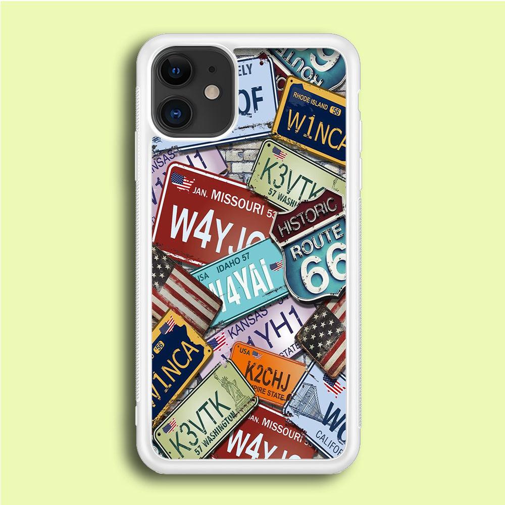 Street Signs USA iPhone 12 Case-Rubber / White (2D Case)-Xtracase