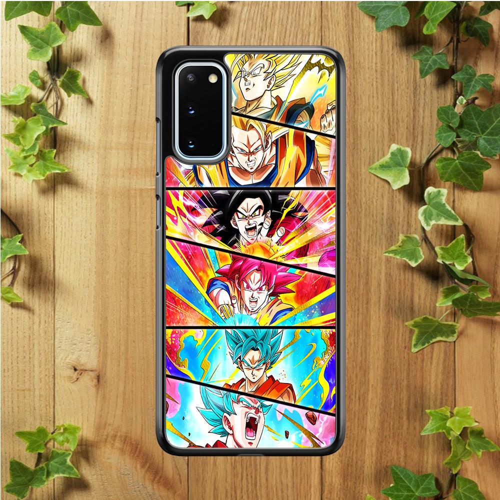Super Saiyan Goku Collage Samsung Galaxy S20 Case-Rubber / White (2D Case)-Xtracase