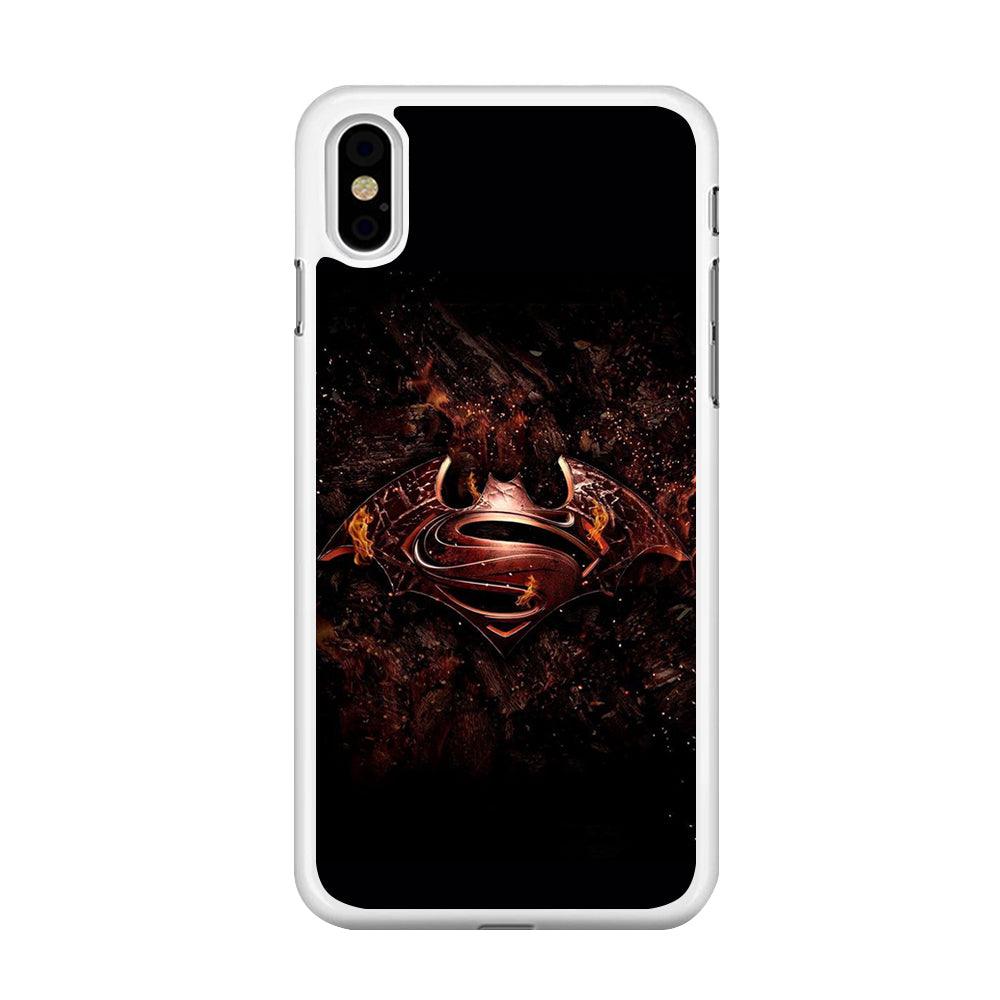 Superman 003 iPhone X Case-Rubber / White (2D Case)-Xtracase