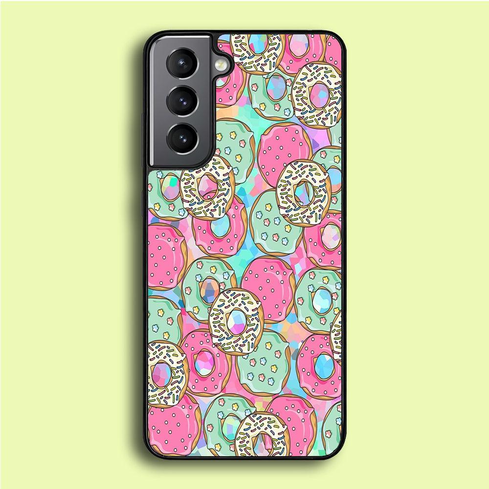 Sweet Donuts Pattern 002 Samsung Galaxy A16 Case-Rubber / Black (2D Case)-Xtracase