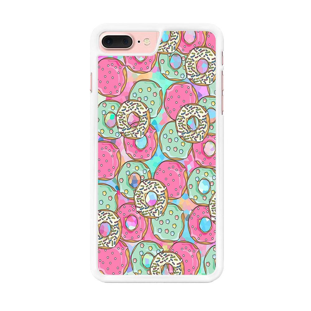 Sweet Donuts Pattern 002 iPhone 7 Plus Case-Rubber / White (2D Case)-Xtracase
