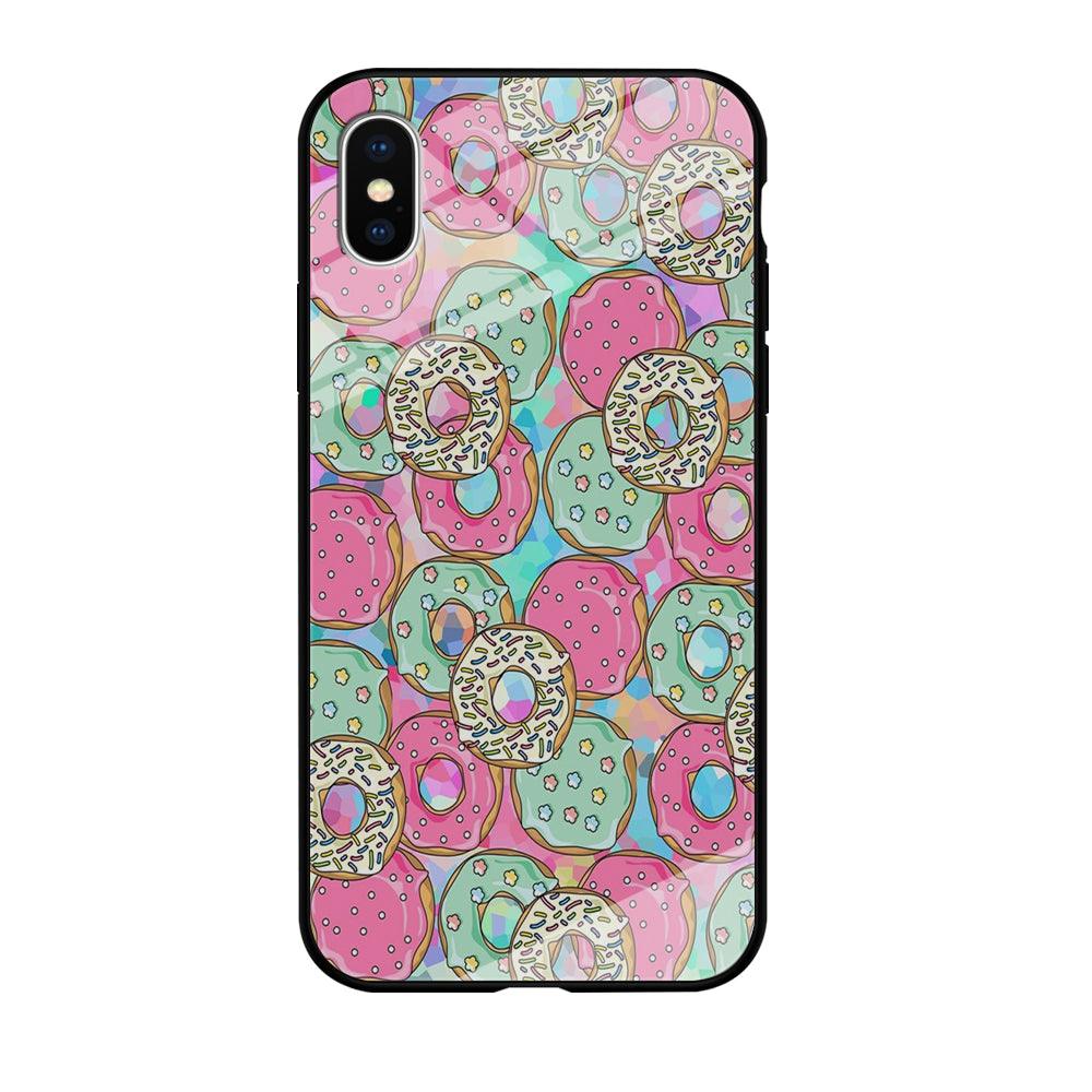 Sweet Donuts Pattern 002 iPhone Xs Case-Tempered Glass Case-Xtracase
