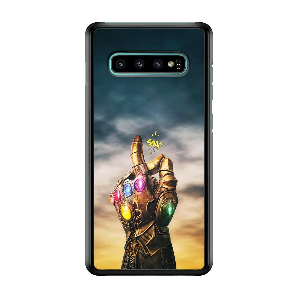 Thanos Finger Snap Samsung Galaxy S10 Case-Rubber / White (2D Case)-Xtracase