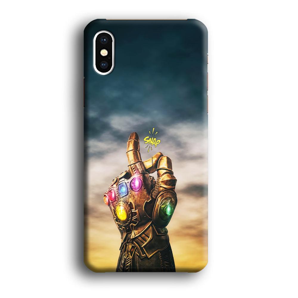 Thanos Finger Snap iPhone Xs Case-Plastic / Full Wrap (3D Case)-Xtracase
