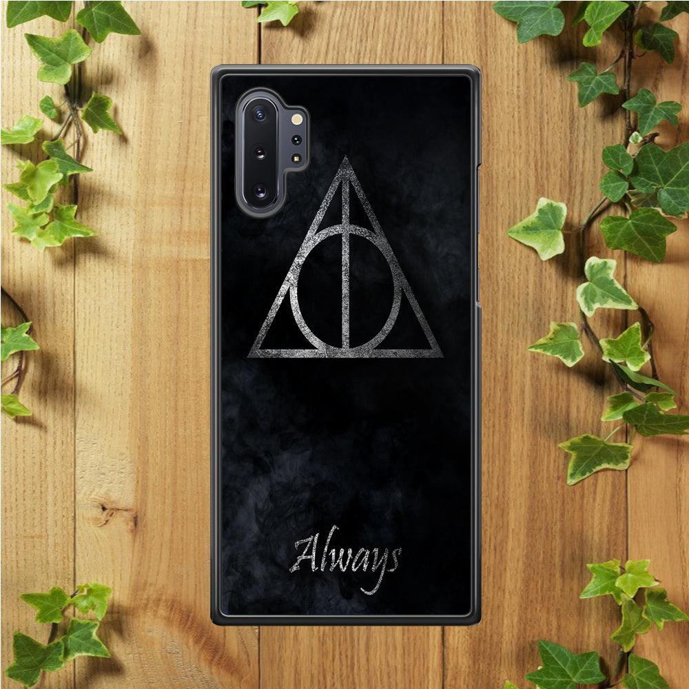 The Deathly Hallows Symbol Alway Samsung Galaxy Note 10 Plus Case-Rubber / Black (2D Case)-Xtracase