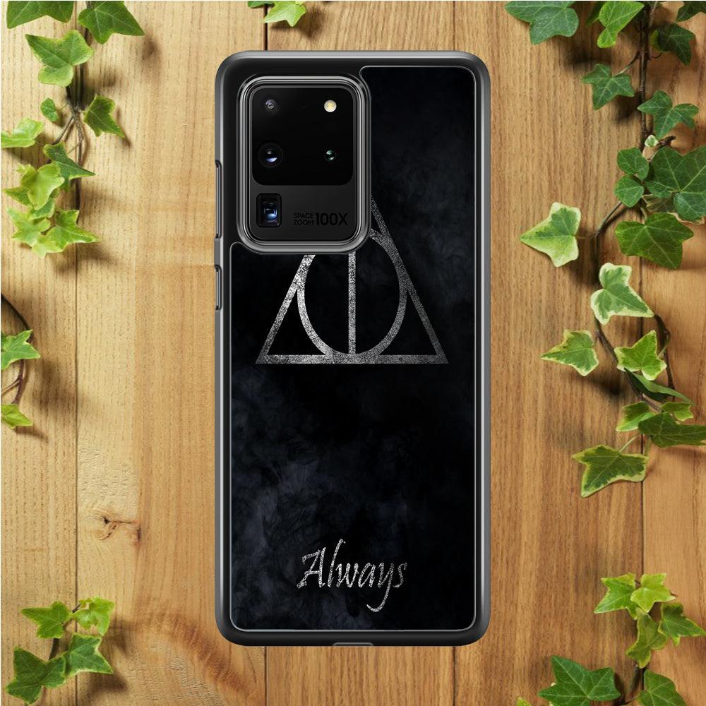 The Deathly Hallows Symbol Always Samsung Galaxy S20 Ultra Case-Rubber / White (2D Case)-Xtracase