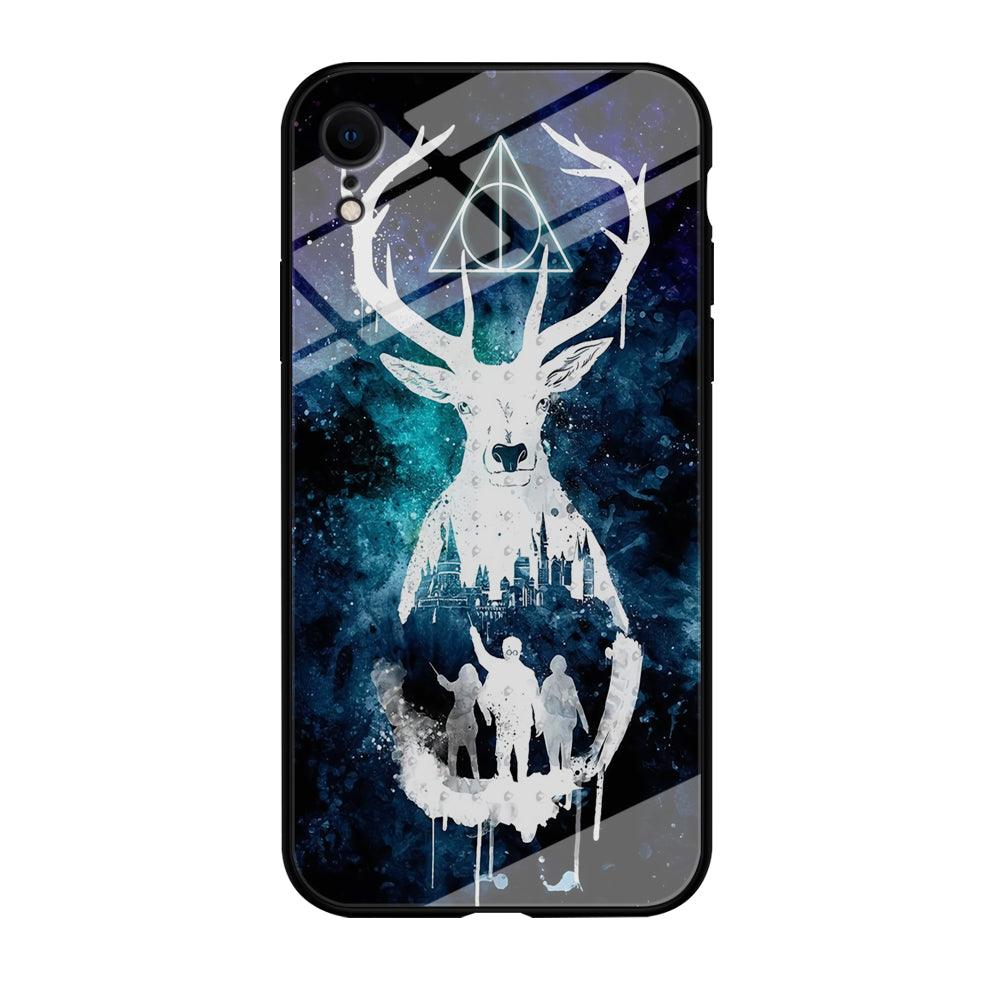 The Deathly Hallows Symbol Deer iPhone XR Case-Tempered Glass Case-Xtracase