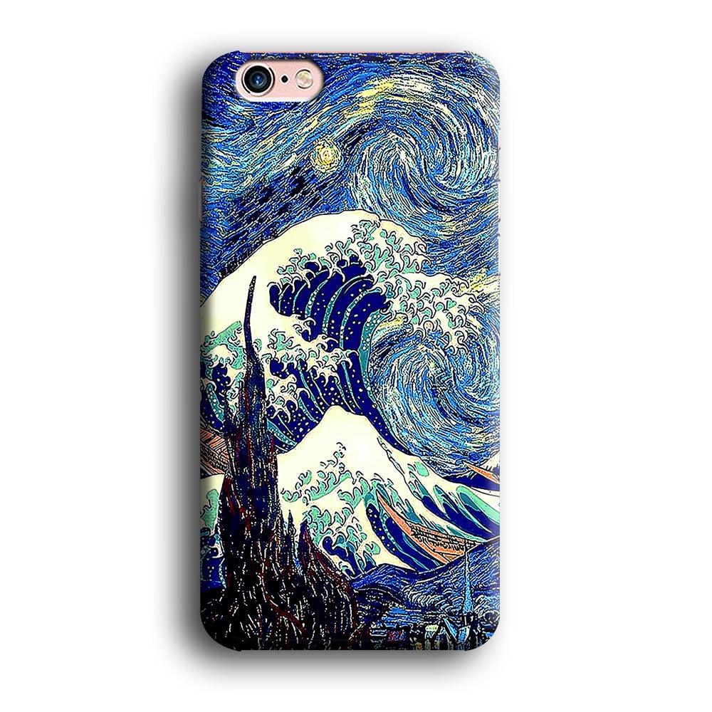 The Great Wave Starry Night iPhone 6 | 6s Case-Plastic / Full Wrap (3D Case)-Xtracase