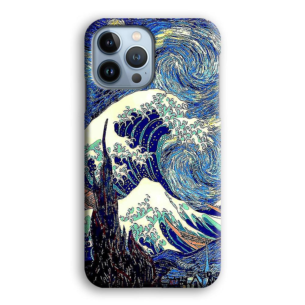 The Great Wave Starry Night iPhone 13 Pro Max Case-Plastic / Full Wrap (3D Case)-Xtracase