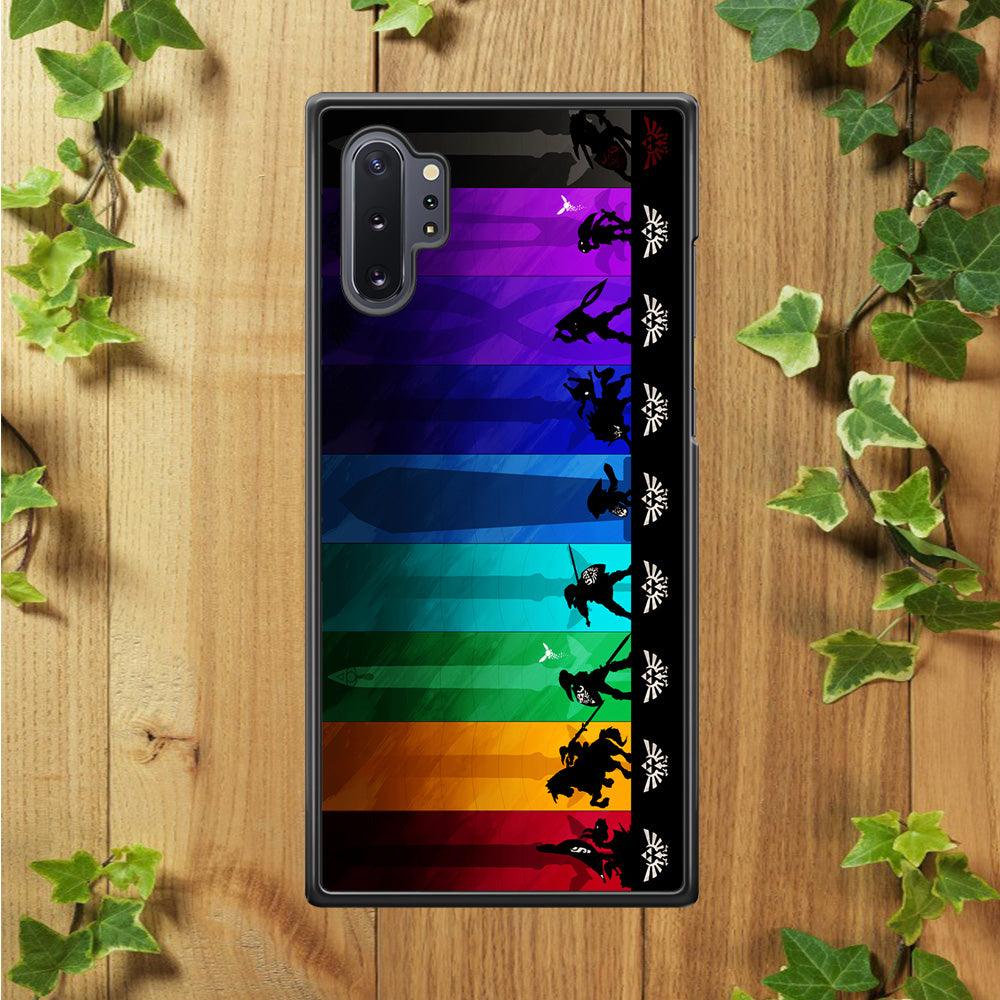 The Legend of Zelda Silhouette Samsung Galaxy Note 10 Plus Case-Rubber / Black (2D Case)-Xtracase