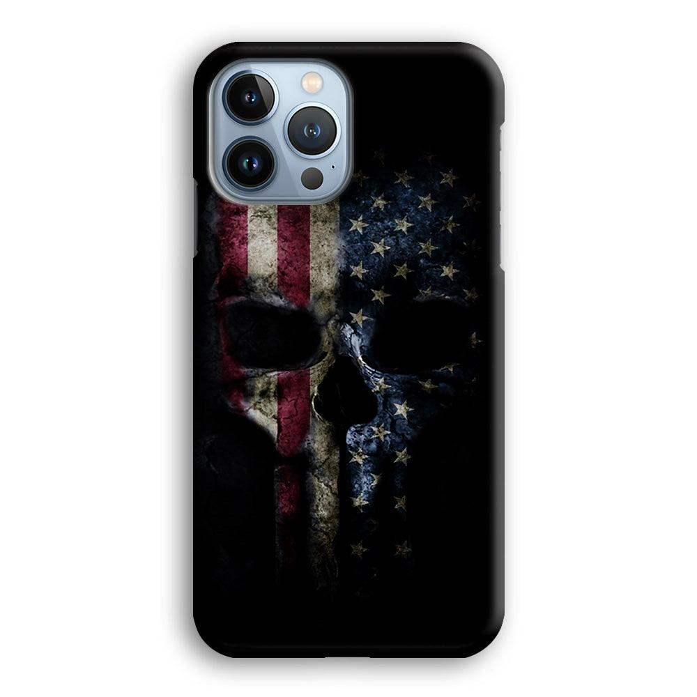 The Punisher American Flag iPhone 13 Pro Case-Plastic / Full Wrap (3D Case)-Xtracase