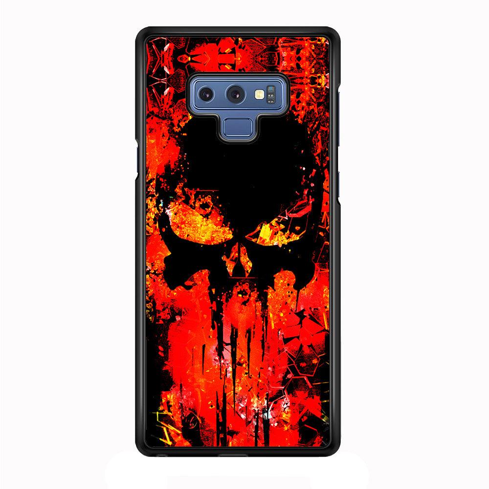 The Punisher Orange Background Samsung Galaxy Note 9 Case-Rubber / Black (2D Case)-Xtracase