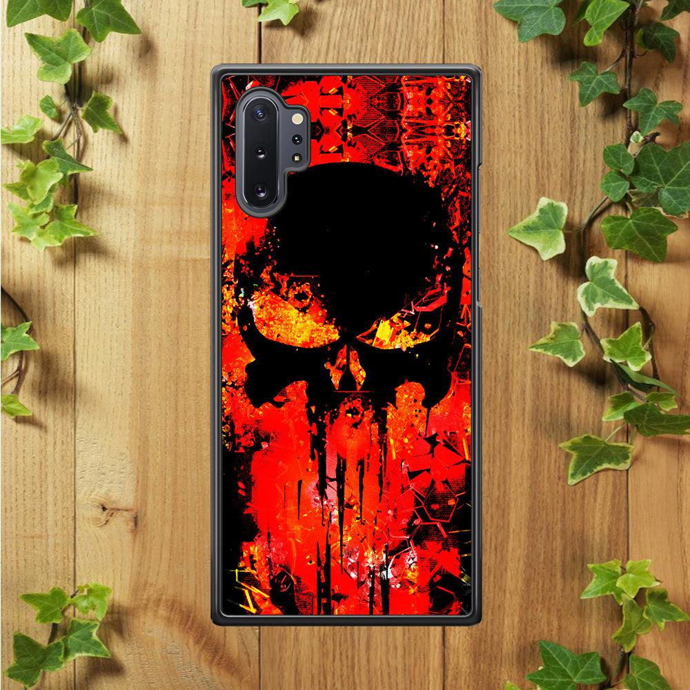 The Punisher Orange Background Samsung Galaxy Note 10 Plus Case-Rubber / Black (2D Case)-Xtracase
