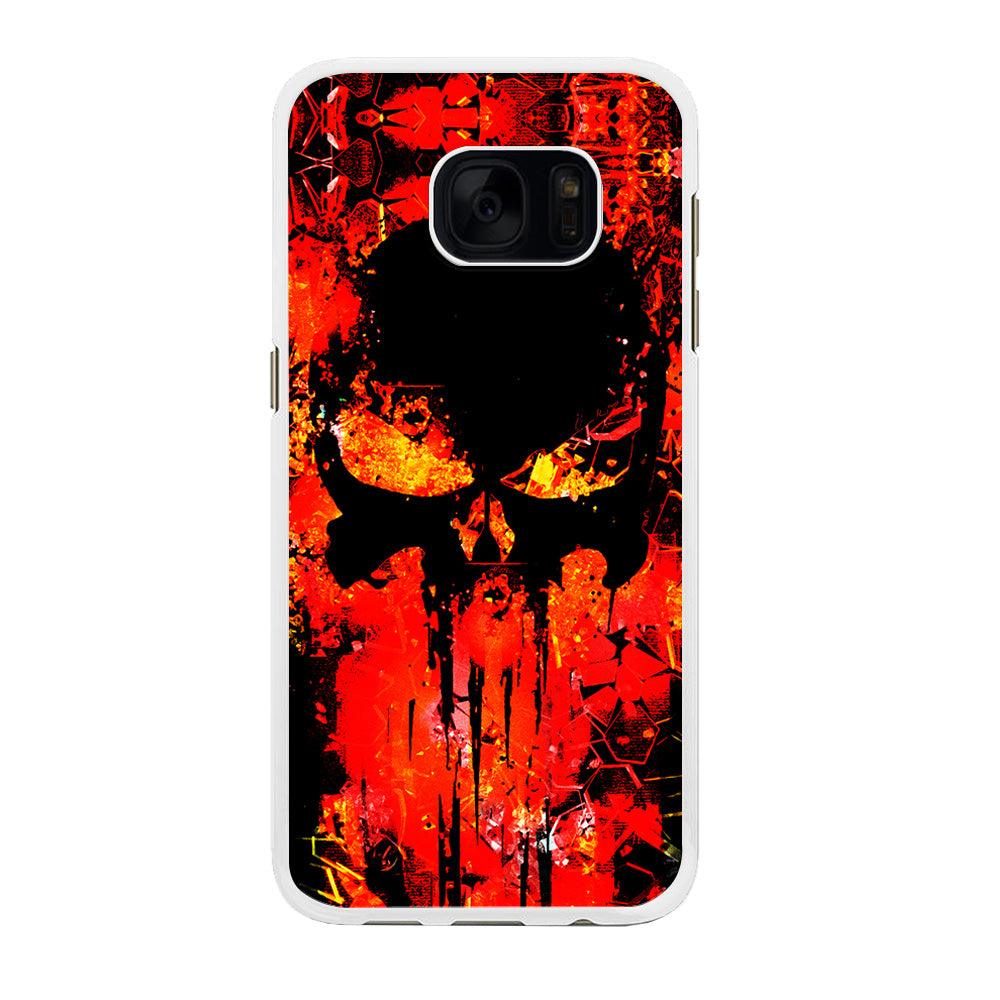 The Punisher Orange Background Smsung Galaxy S7 Edge Case-Rubber / White (2D Case)-Xtracase