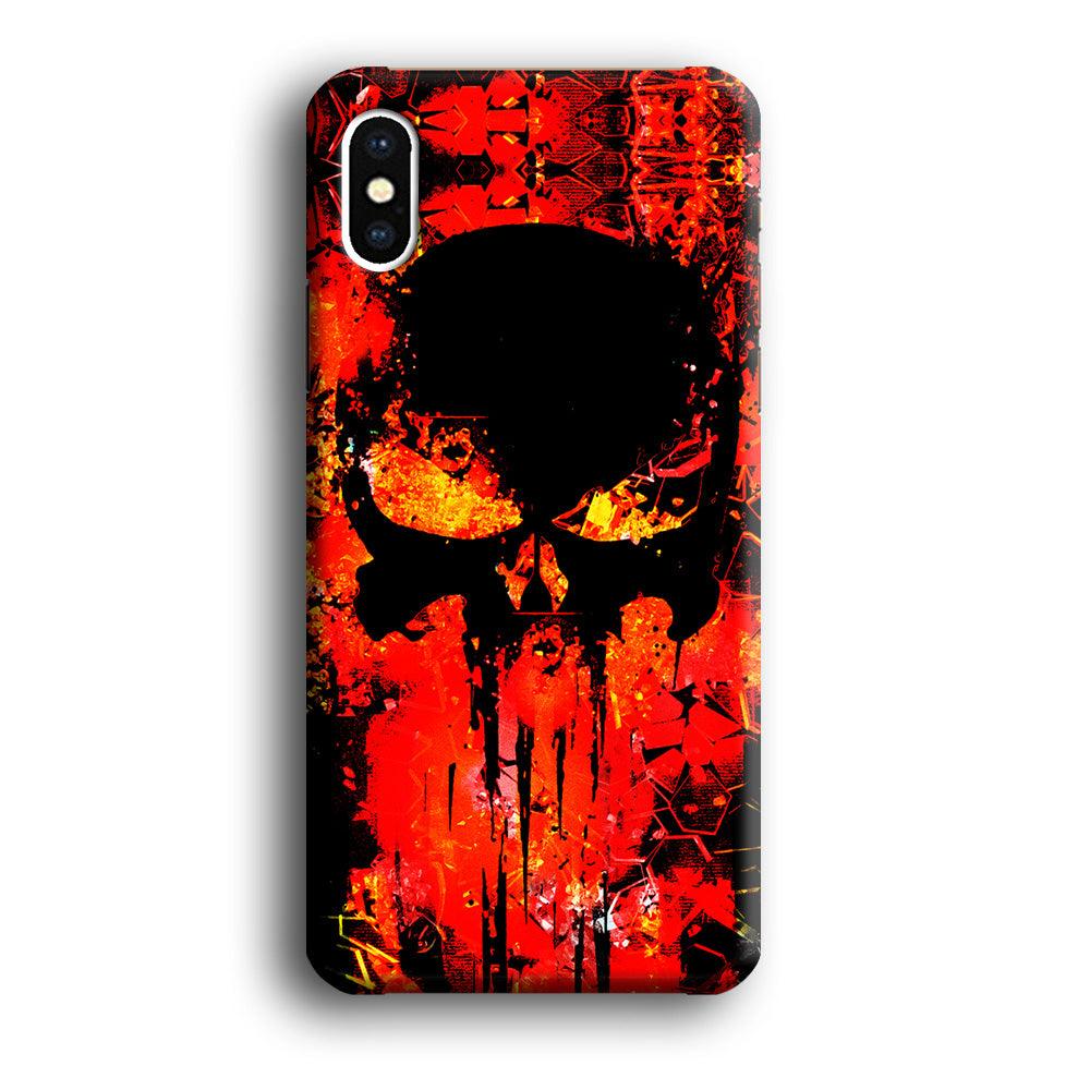 The Punisher Orange Background iPhone Xs Case-Plastic / Full Wrap (3D Case)-Xtracase