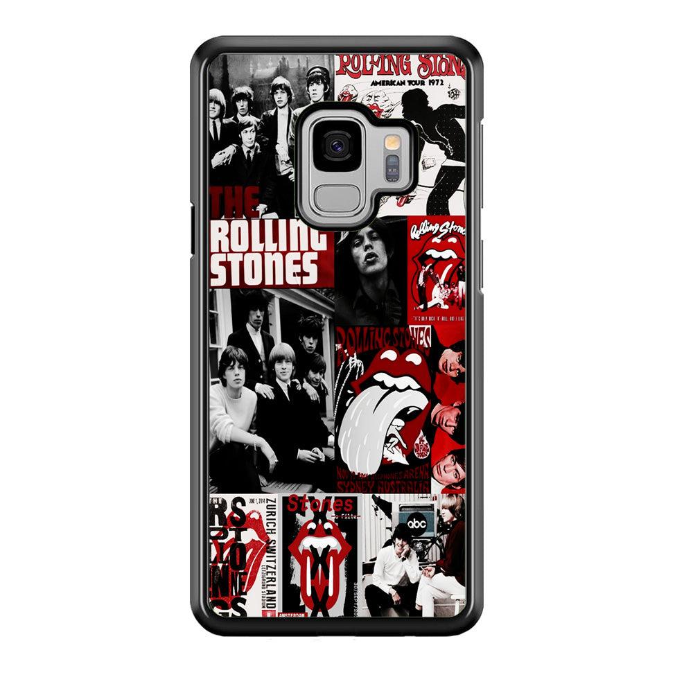 The Rolling Stones Collage Samsung Galaxy S9 Case-Rubber / Black (2D Case)-Xtracase