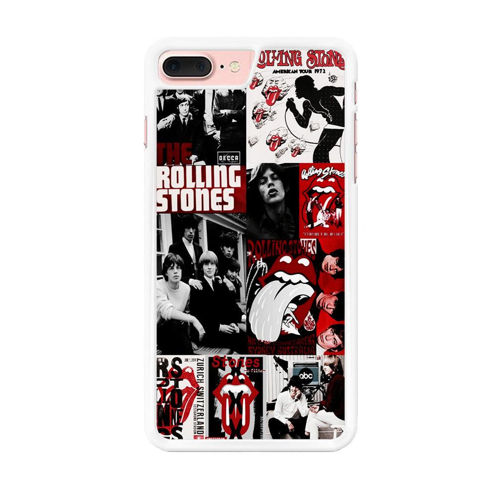 The Rolling Stones Collage iPhone 8 Plus Case-Rubber / White (2D Case)-Xtracase