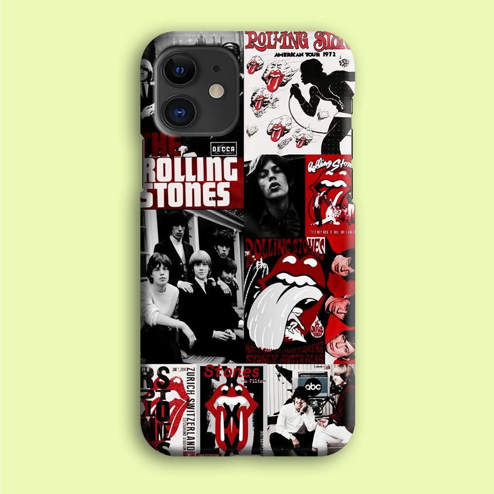 The Rolling Stones Collage iPhone 12 Case-Plastic / Full Wrap (3D Case)-Xtracase