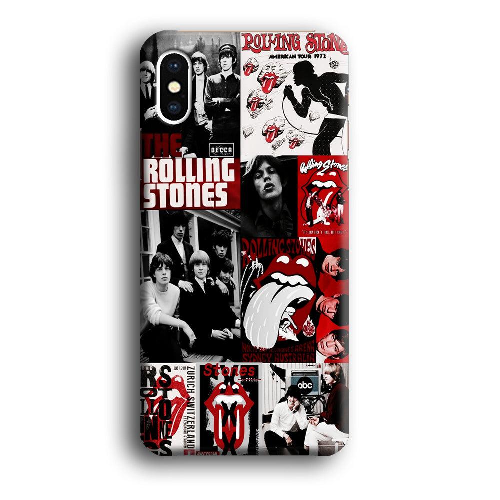 The Rolling Stones Collage iPhone X Case-Plastic / Full Wrap (3D Case)-Xtracase