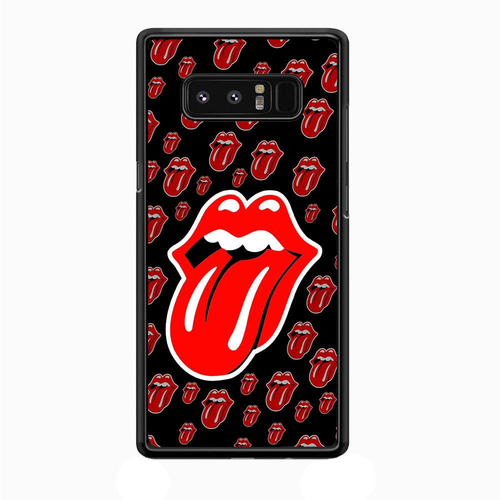 The Rolling Stones Logo Samsung Galaxy Note 8 Case-Rubber / Black (2D Case)-Xtracase