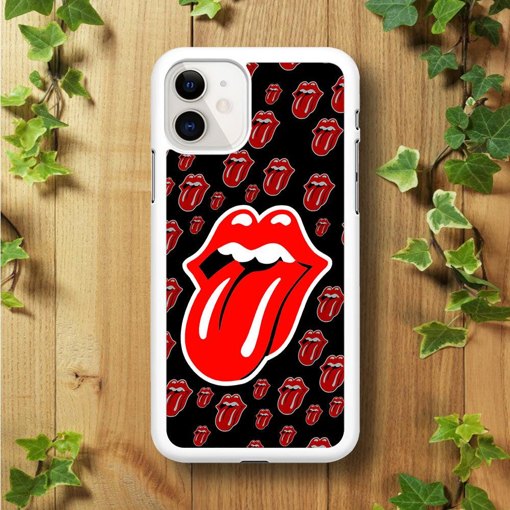 The Rolling Stones Logo iPhone 11 Case-Rubber / White (2D Case)-Xtracase