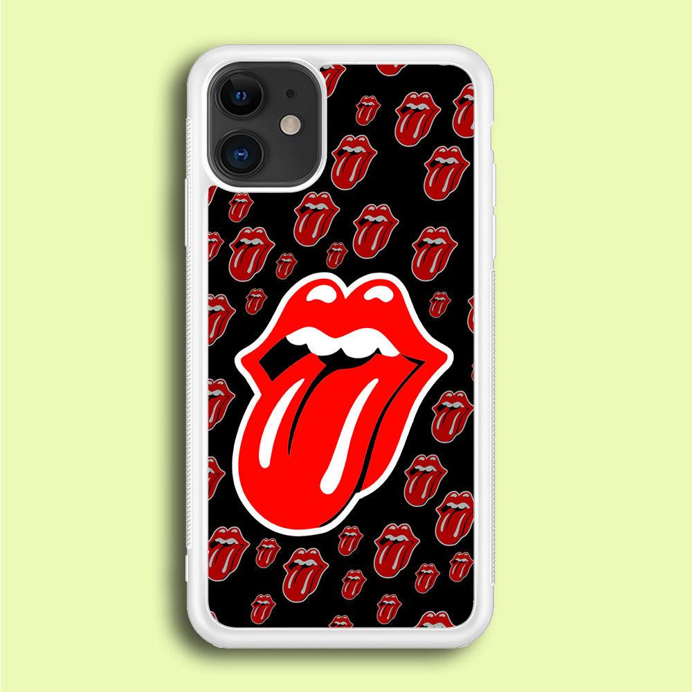 The Rolling Stones Logo iPhone 12 Case-Rubber / White (2D Case)-Xtracase