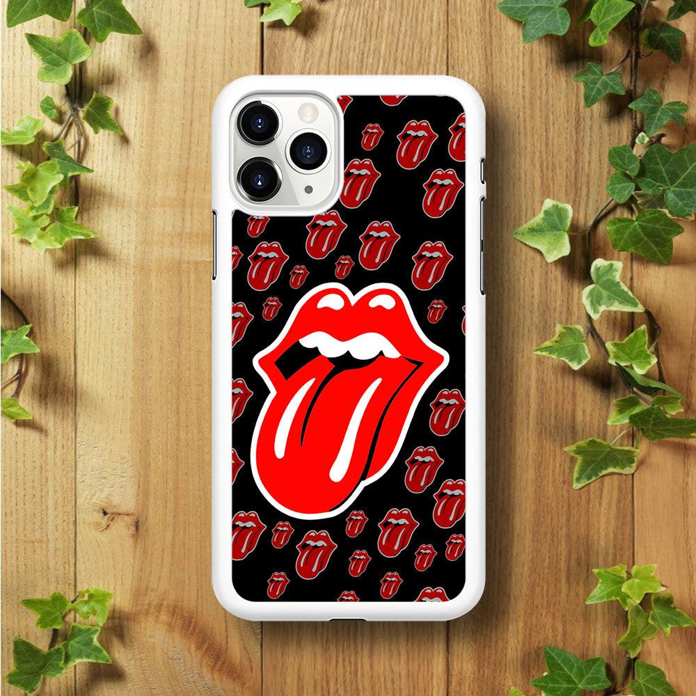 The Rolling Stones Logo iPhone 11 Pro Max Case-Rubber / White (2D Case)-Xtracase
