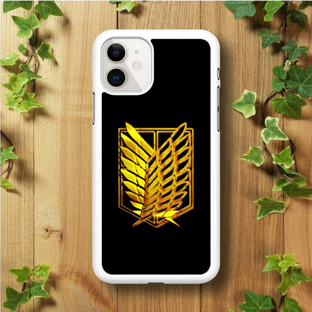 The Survey Corps Gold iPhone 11 Case-Rubber / White (2D Case)-Xtracase