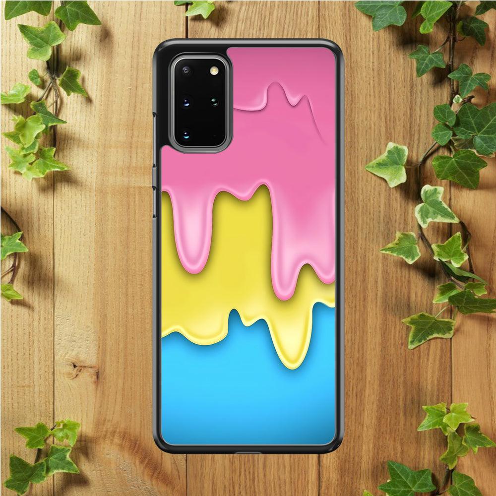 Three Cream Melts Samsung Galaxy S20 Plus Case-Rubber / Black (2D Case)-Xtracase